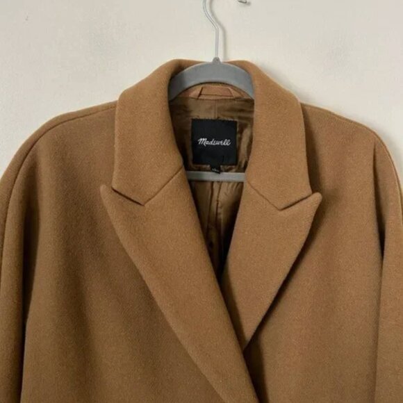 Madewell Atlas Cocoon Oversized Italian Wool Blend Coat in Burnished Cedar - Picture 6 of 9